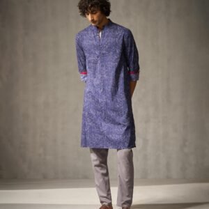 Rey Kurta - Navy Print