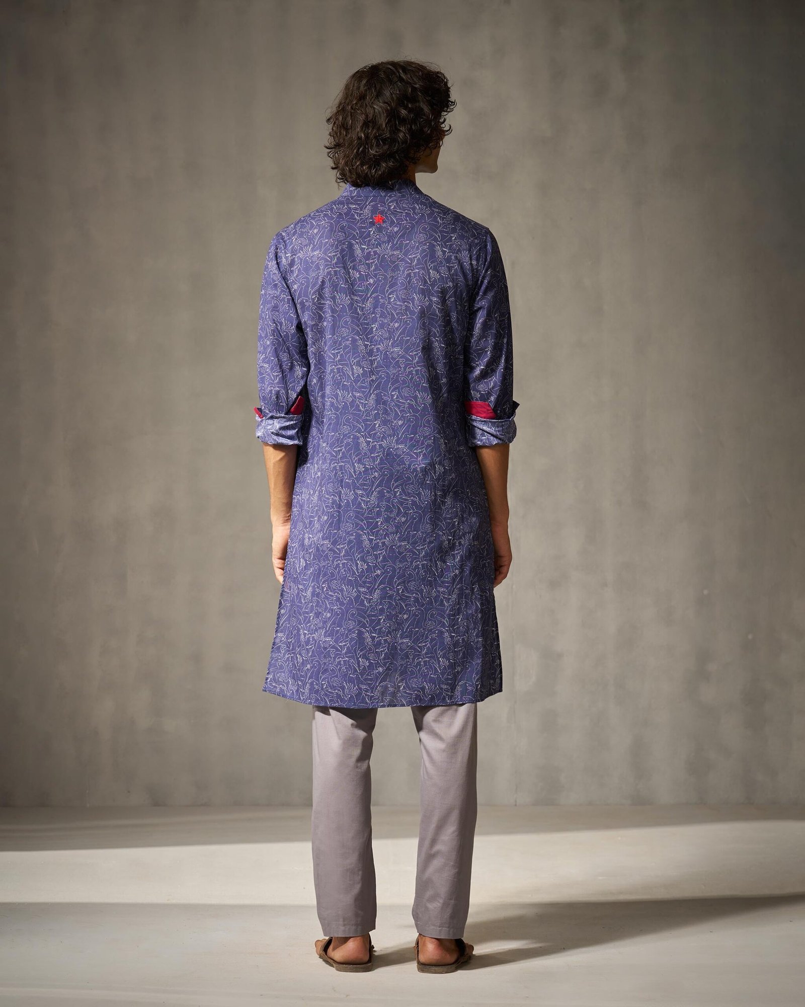 Rey Kurta - Navy Print - Image 5