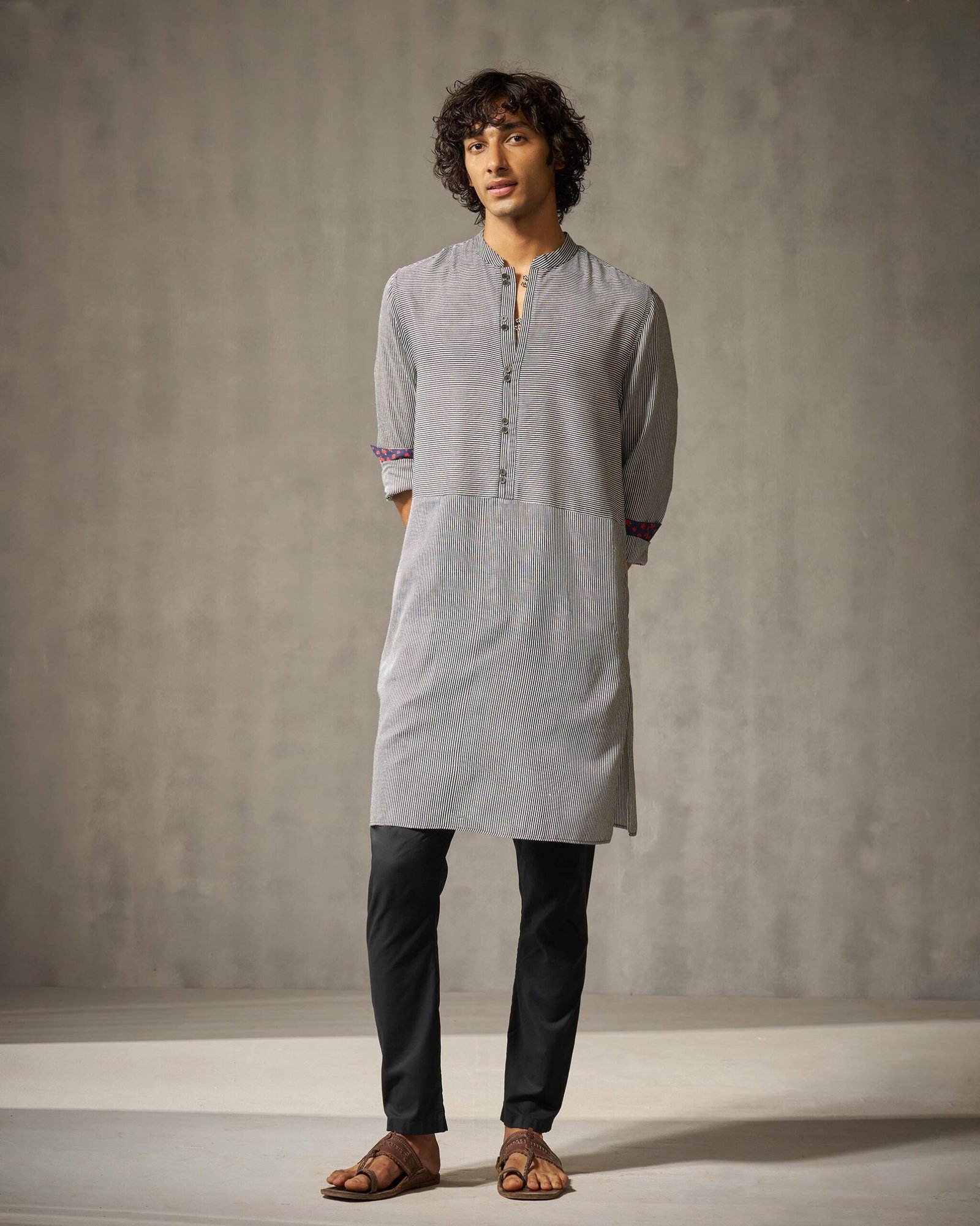Revel Kurta - Black & Ivory Stripes - Image 6