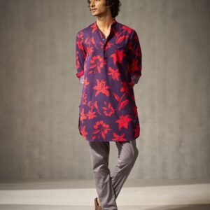 Fort Kurta - Red & Purple Print