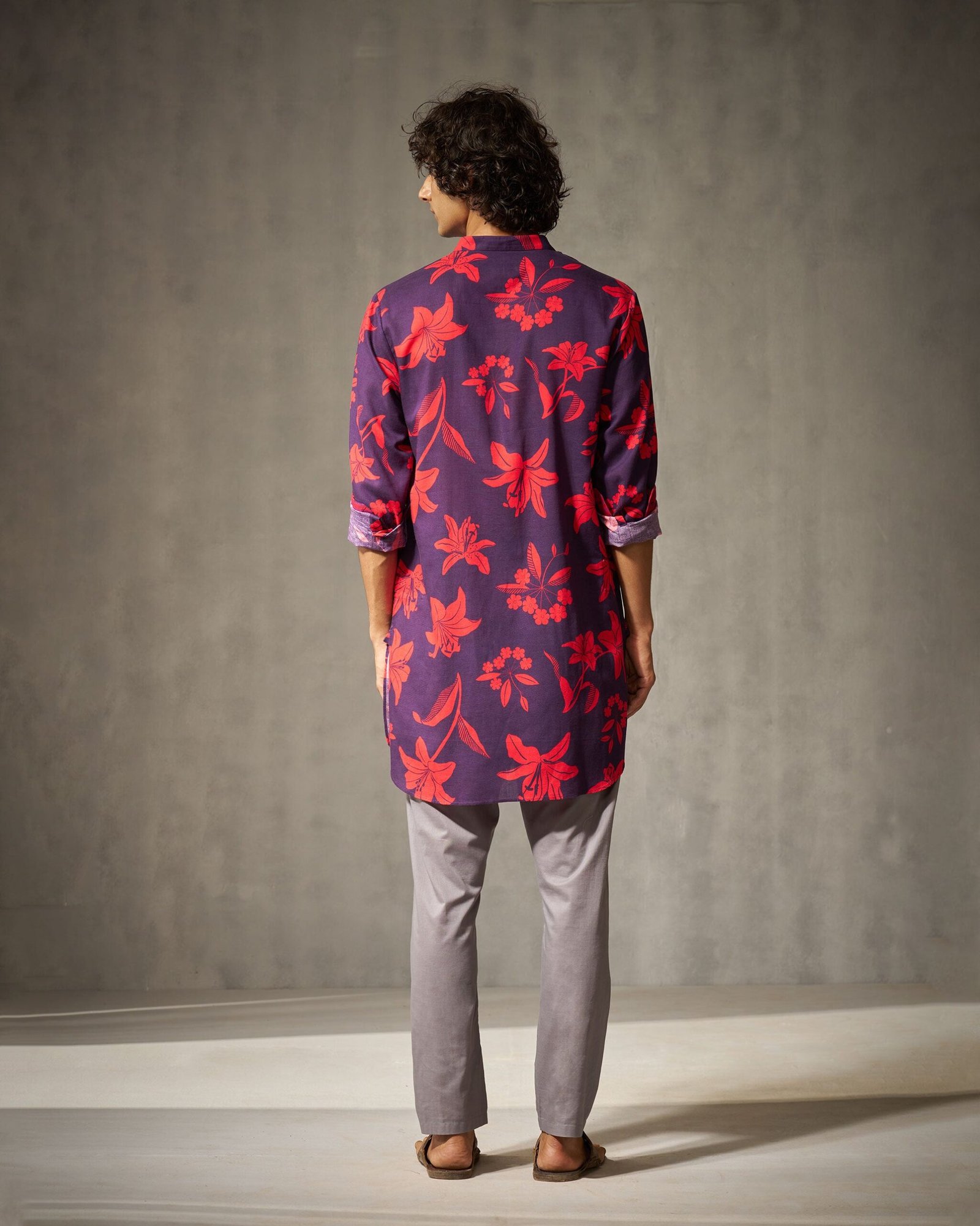 Fort Kurta - Red & Purple Print - Image 3