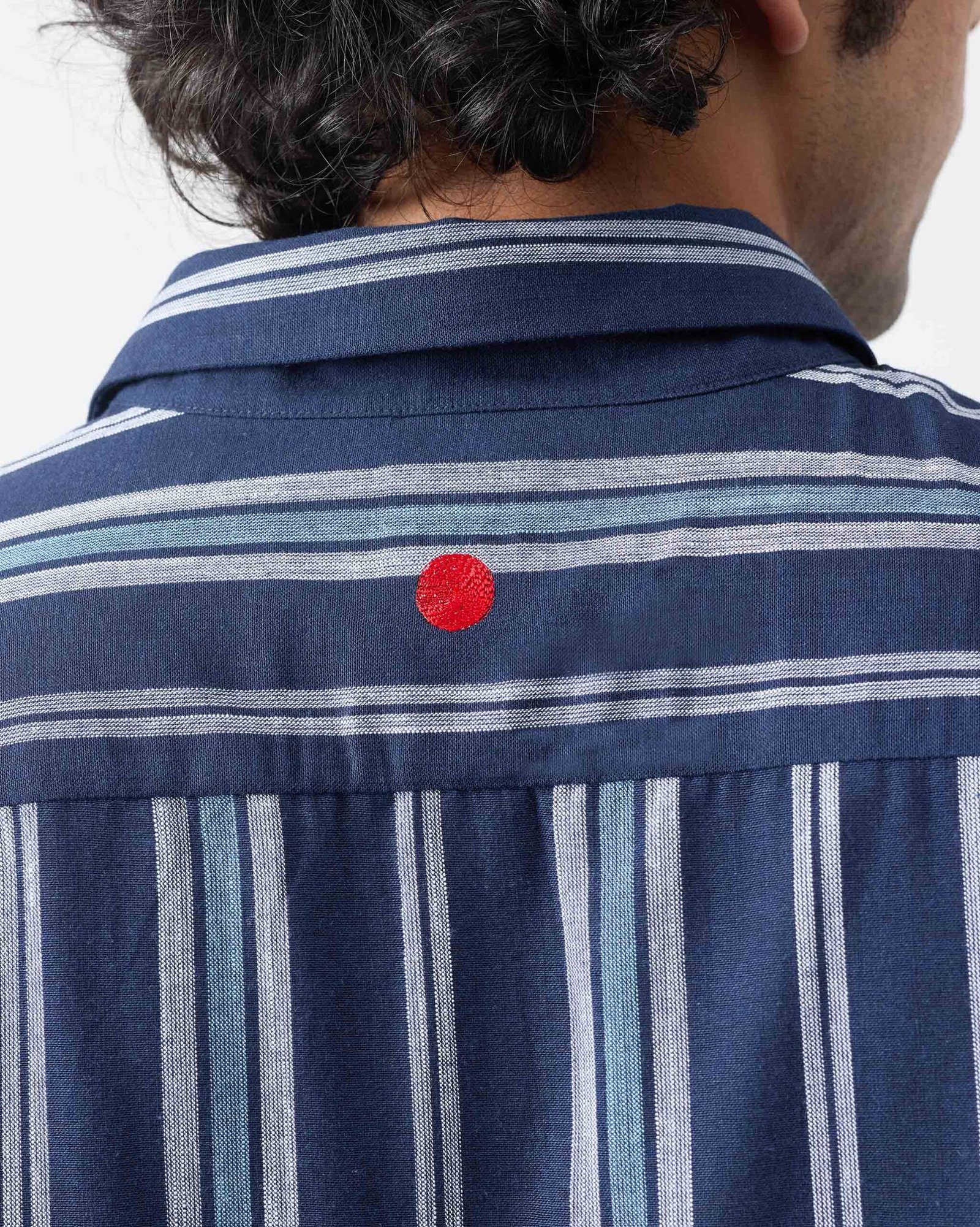 Comoros Kurta - Blue & Navy Stripes - Image 4