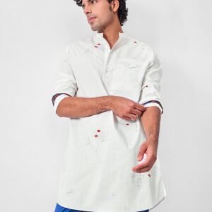Fort Kurta - White & Grey Print