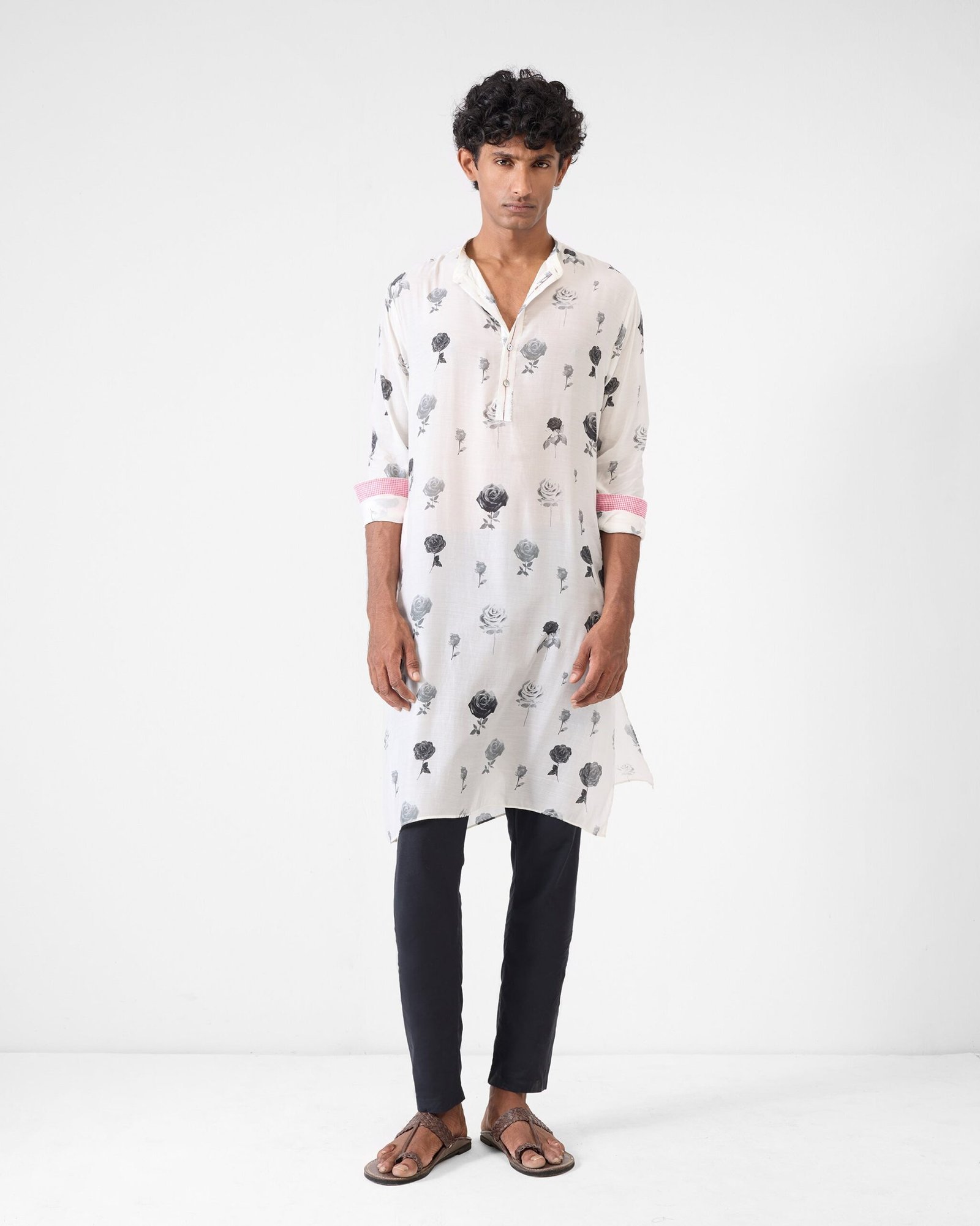 Astral Kurta - Light Grey Print - Image 2