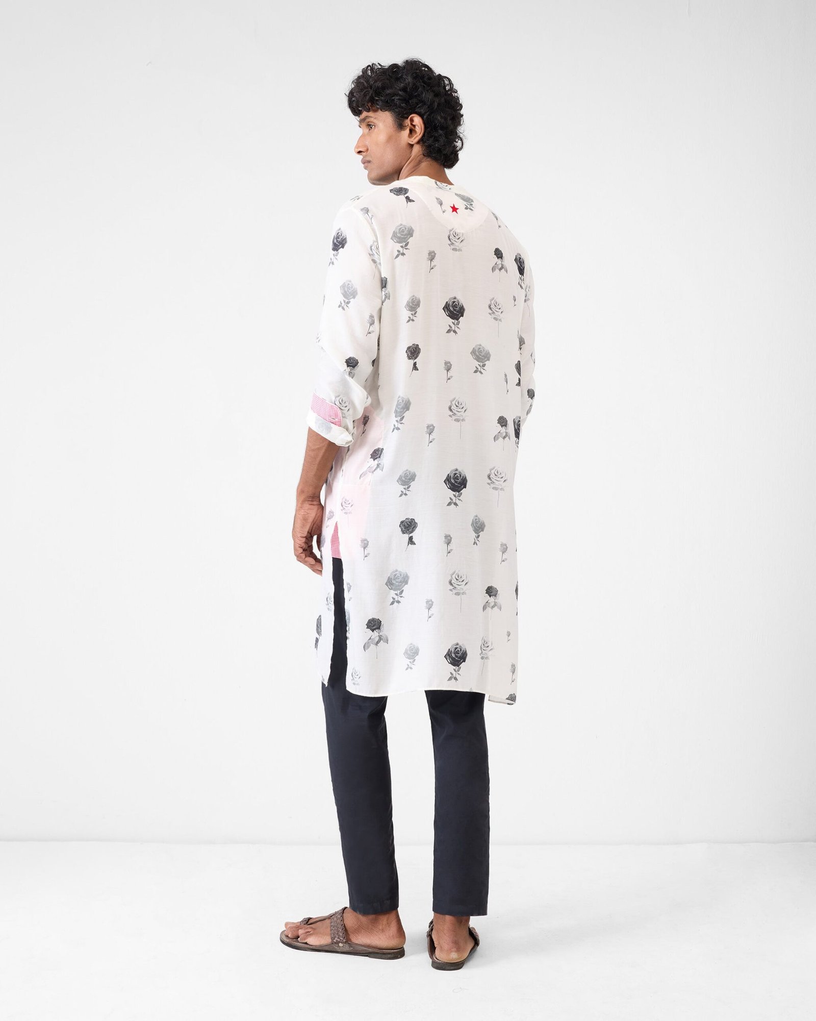 Astral Kurta - Light Grey Print - Image 3