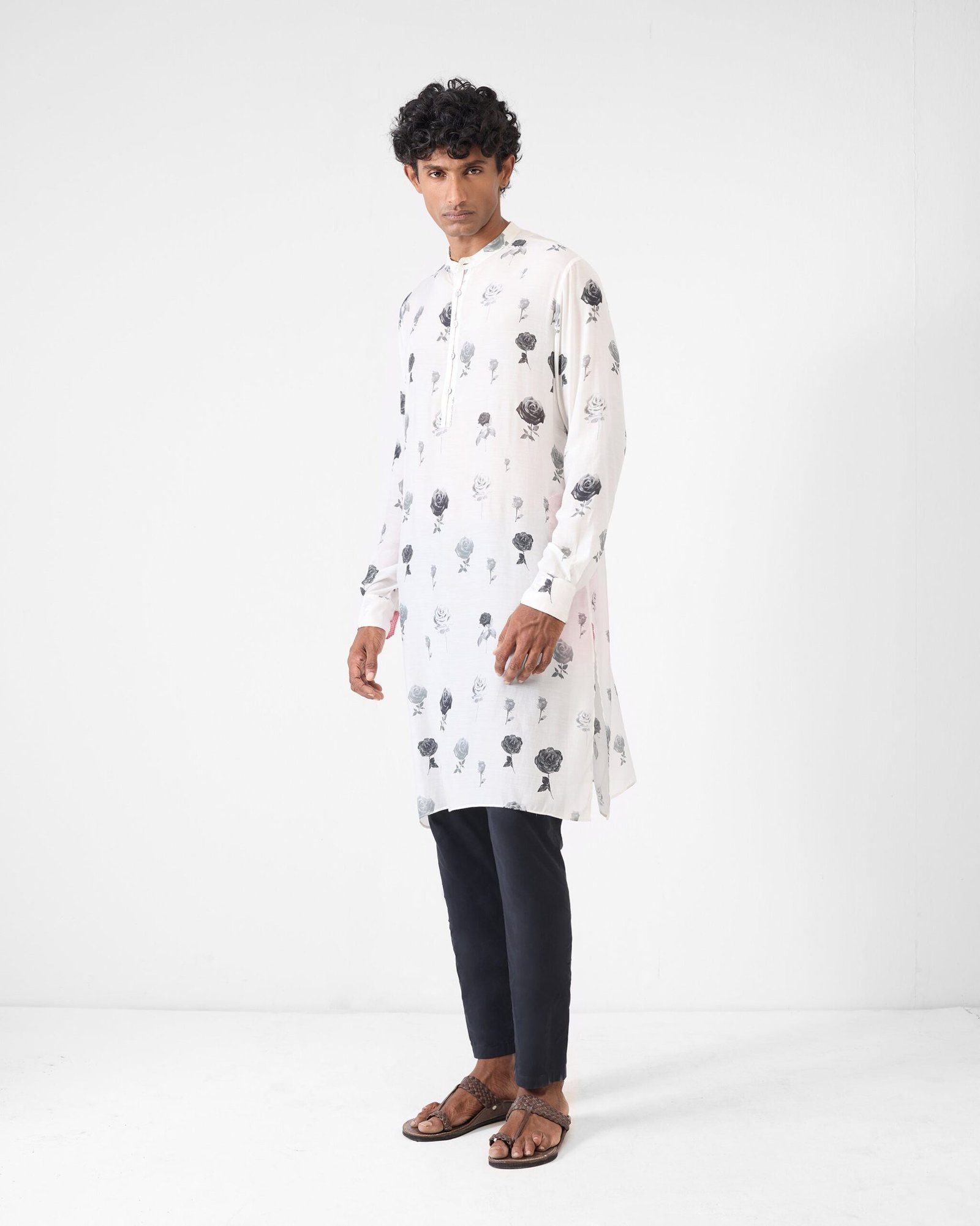 Astral Kurta - Light Grey Print - Image 7
