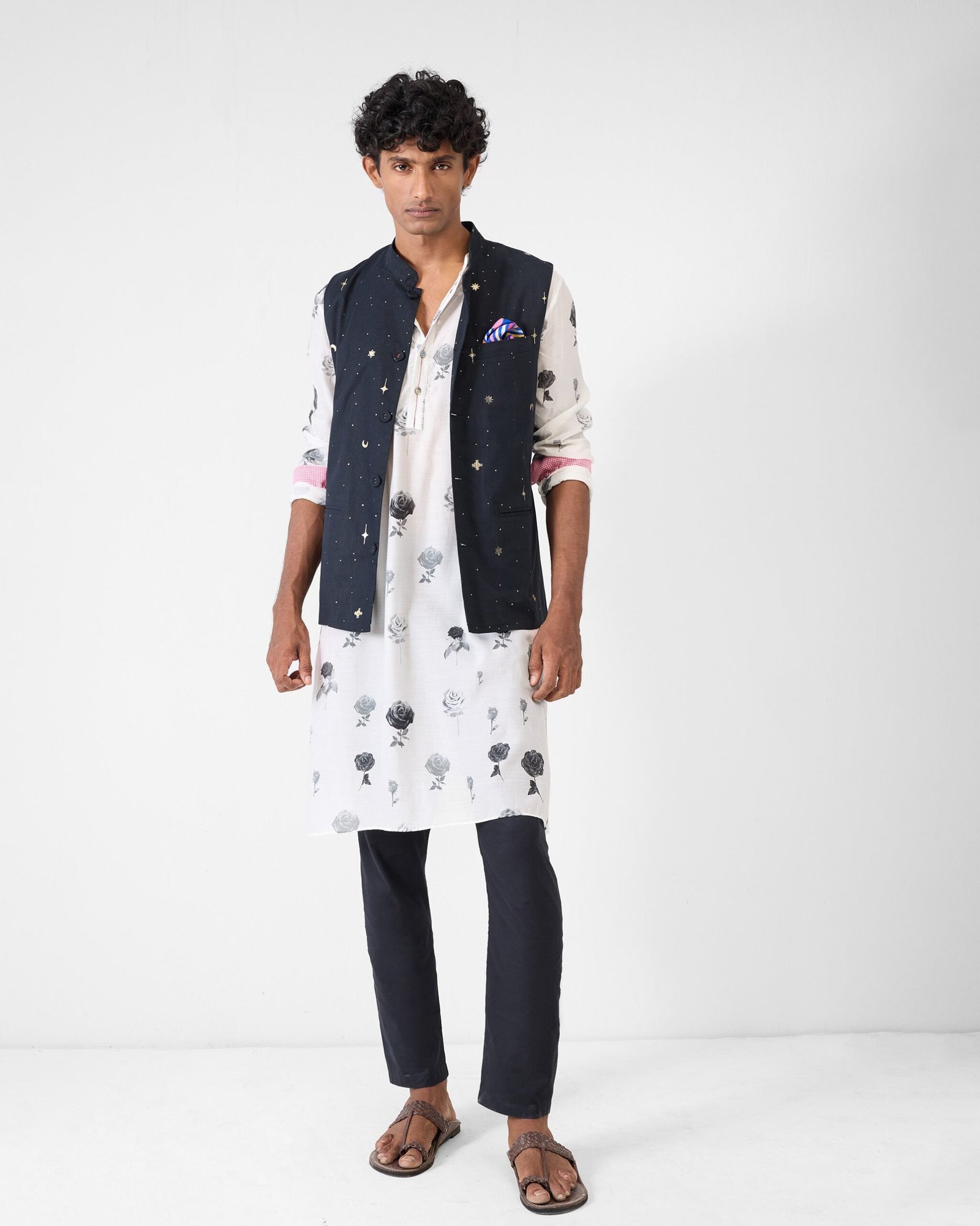 Astral Kurta - Light Grey Print - Image 8