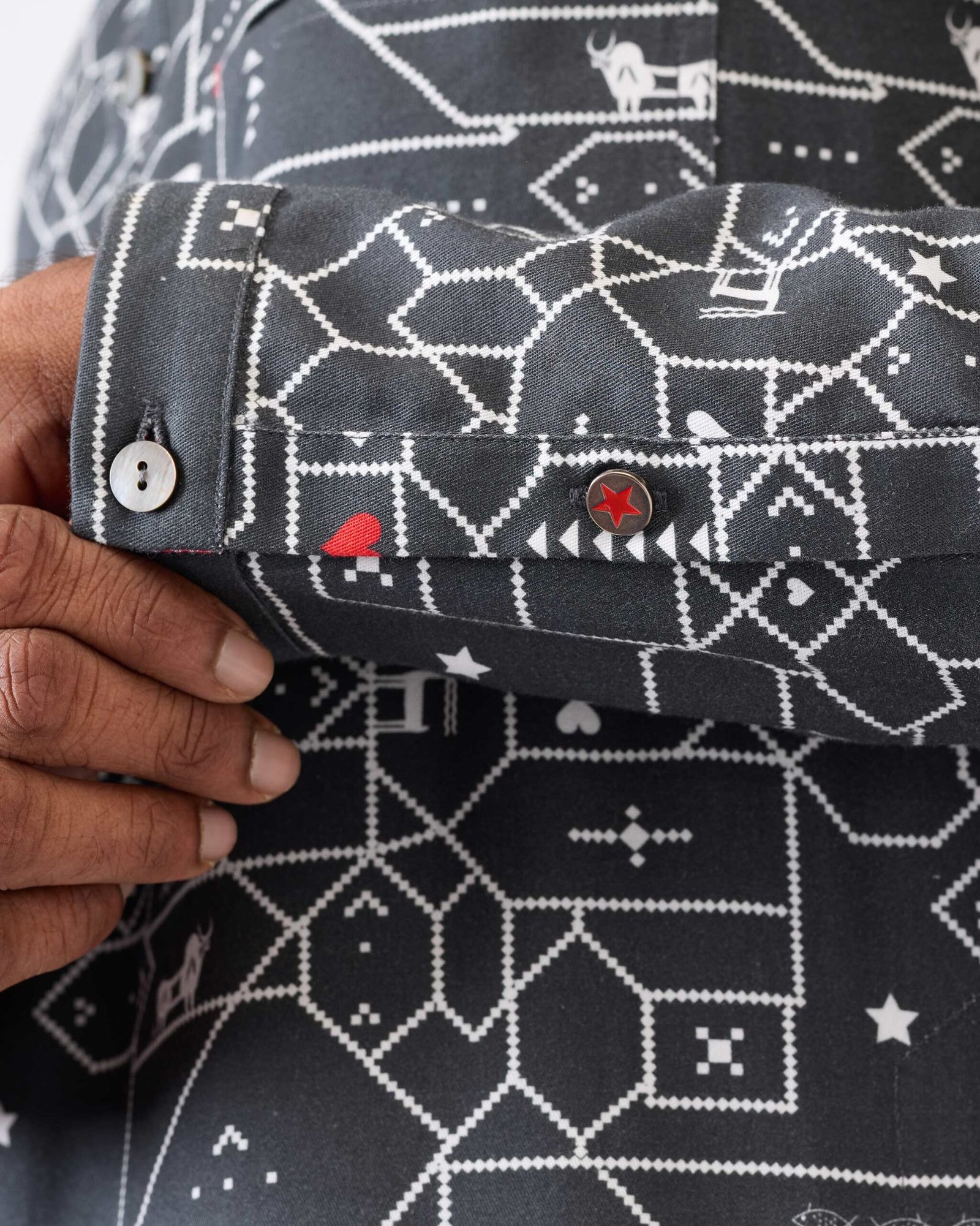 Galle Kurta - Black & Grey Print - Image 6