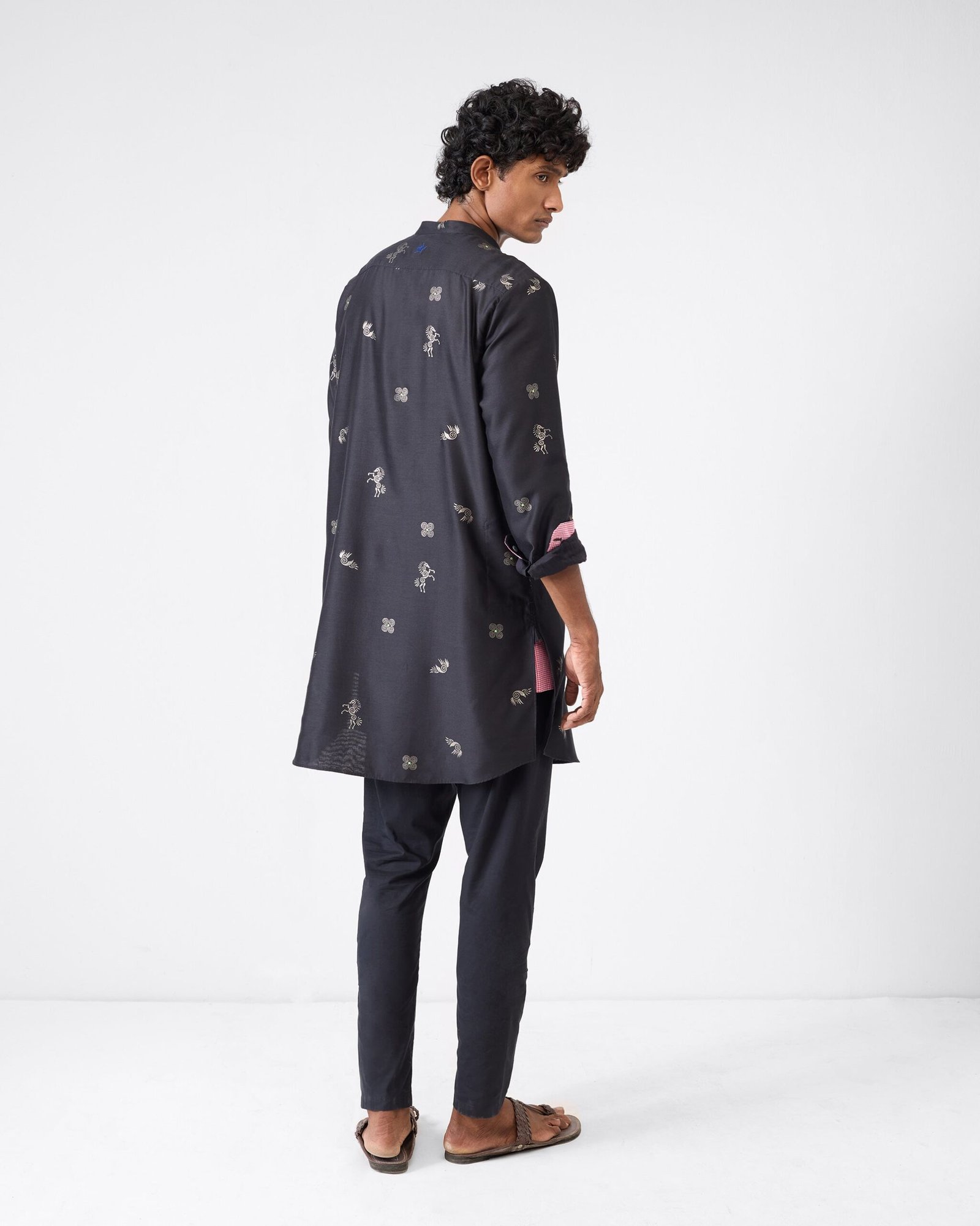 Fort Kurta - Black & Charcoal Print - Image 2