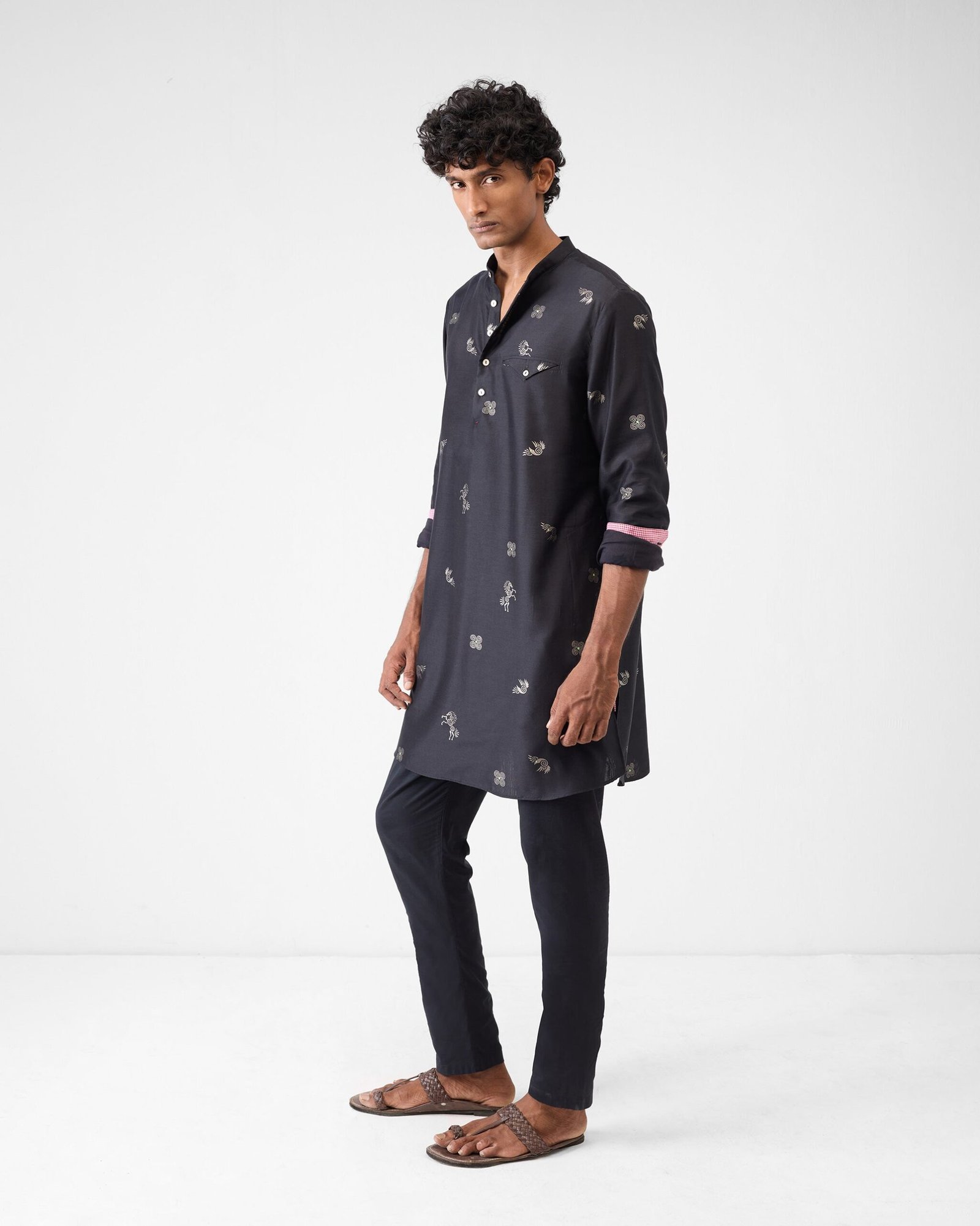 Fort Kurta - Black & Charcoal Print - Image 3