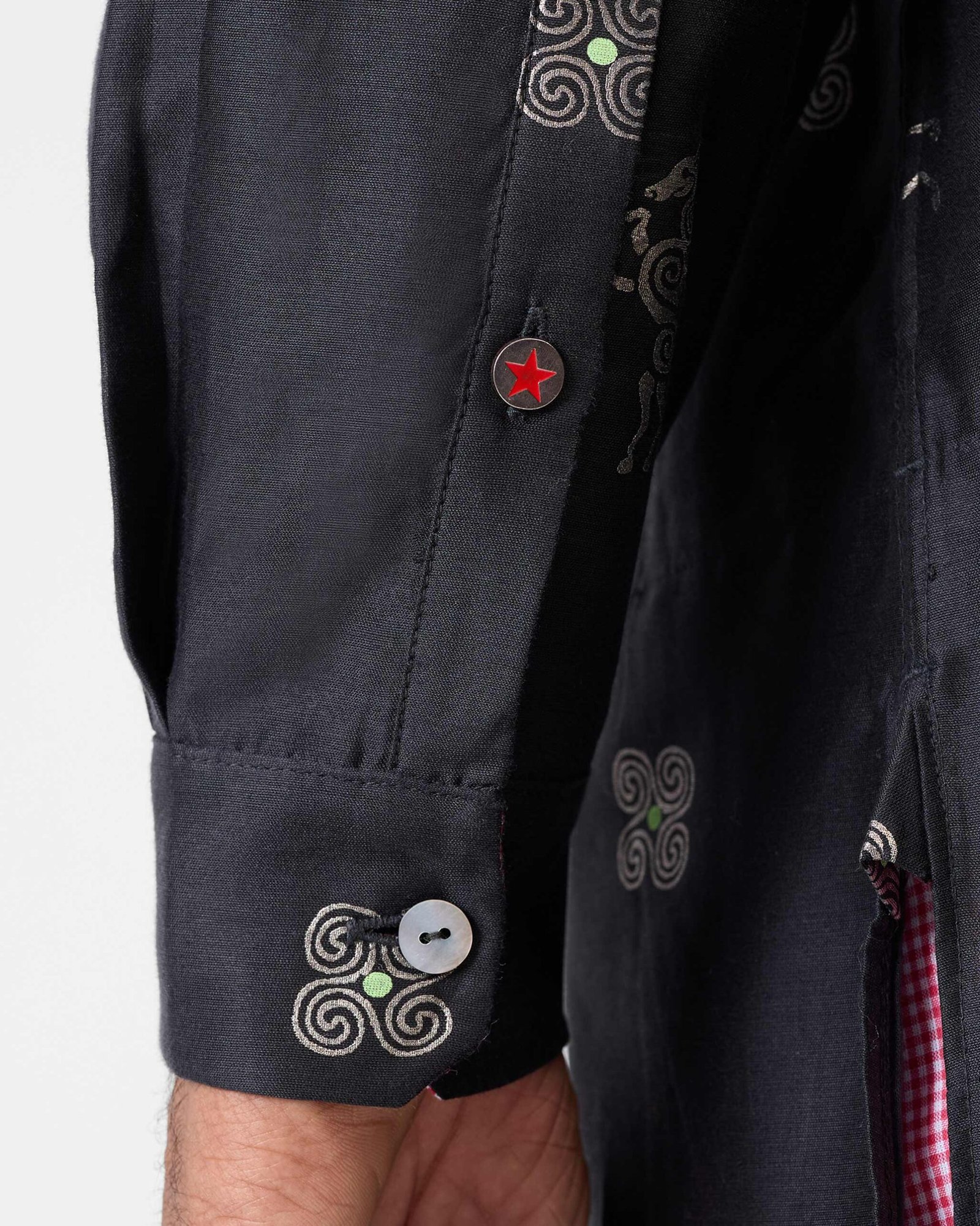 Fort Kurta - Black & Charcoal Print - Image 5