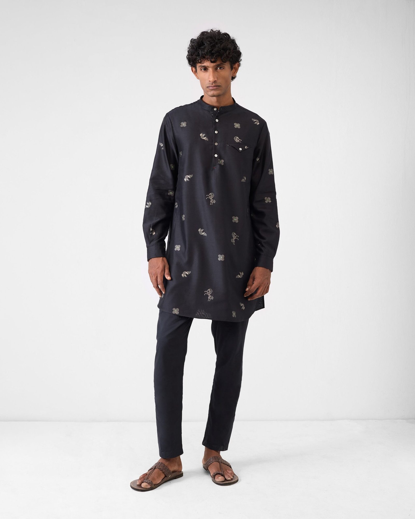 Fort Kurta - Black & Charcoal Print - Image 6