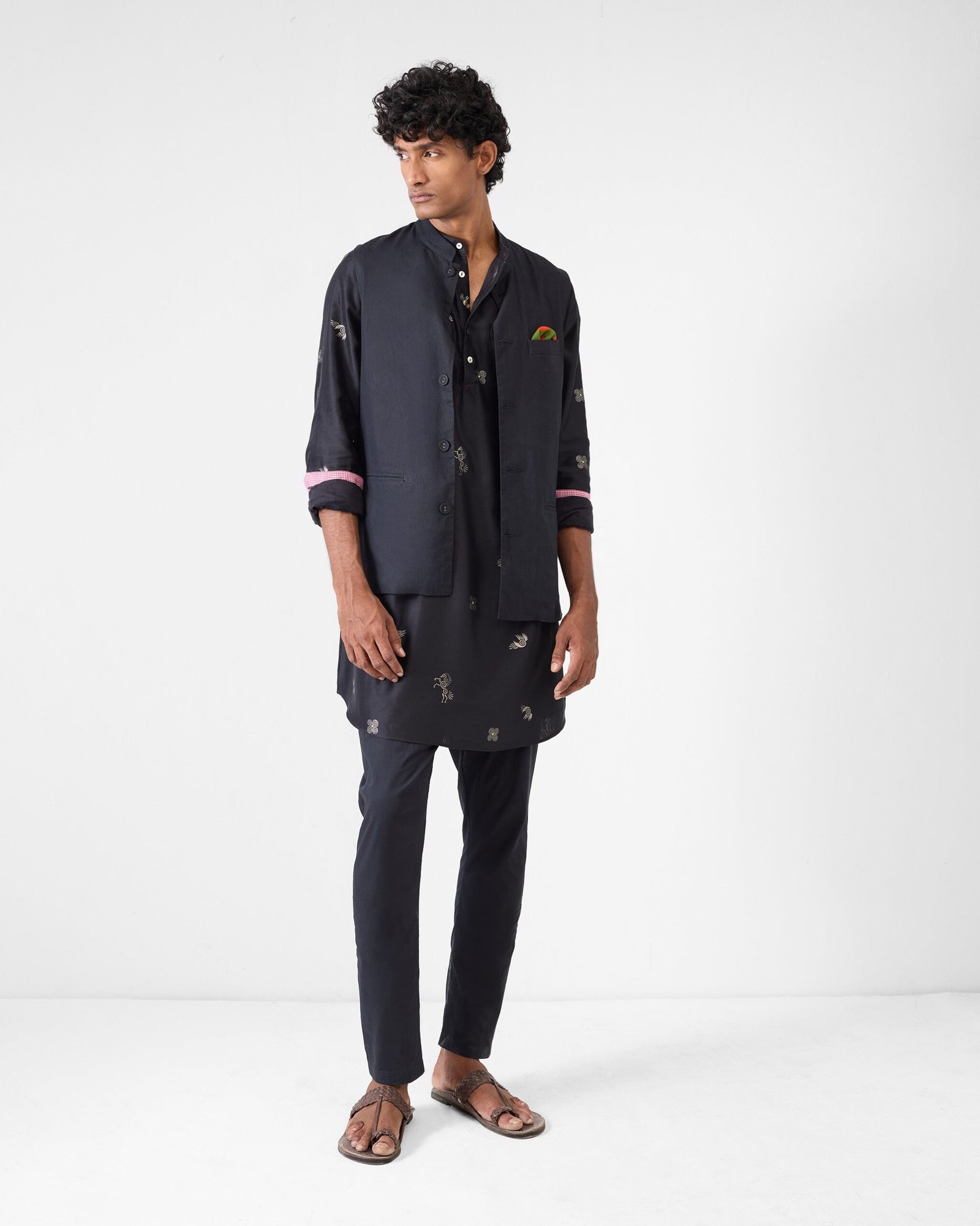 Fort Kurta - Black & Charcoal Print - Image 7