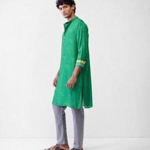 Astral Kurta - Emerald Green Printed