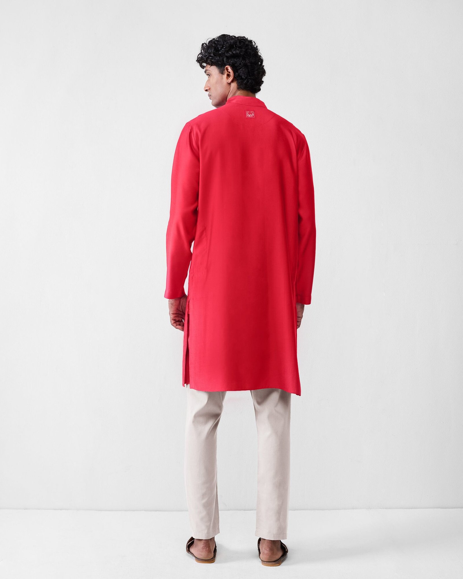 Long Pleated Kurta - Red - Image 8