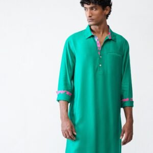 Bouquet Kurta - Emerald Green