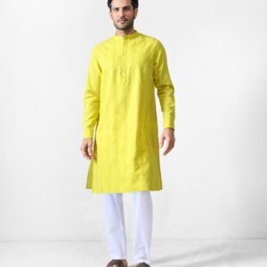 Ibn Kurta - Chartreuse Embroidered