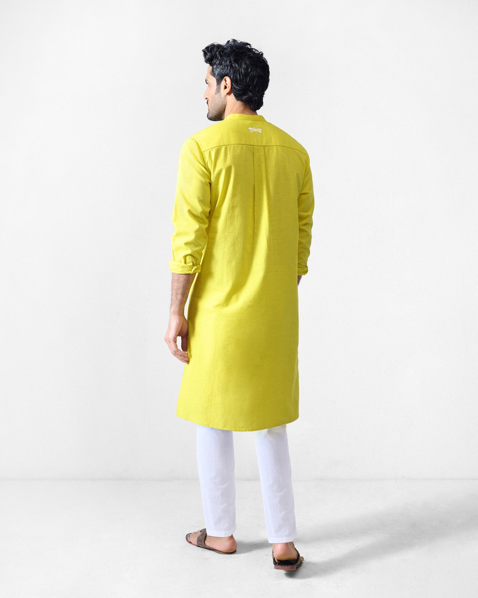 Ibn Kurta - Chartreuse Embroidered - Image 3