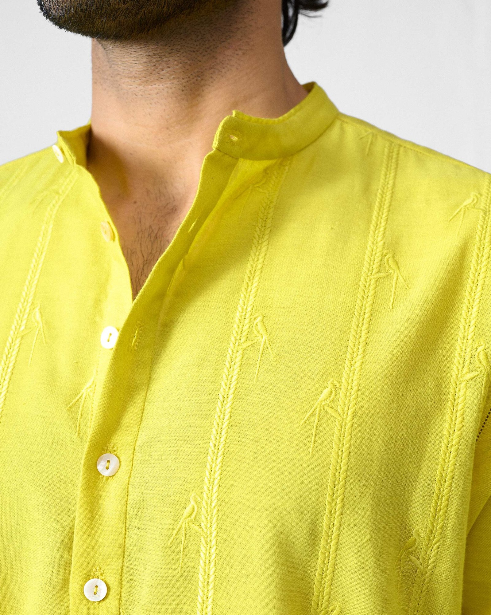 Ibn Kurta - Chartreuse Embroidered - Image 5