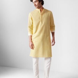 Astral Kurta - Light Yellow Printed