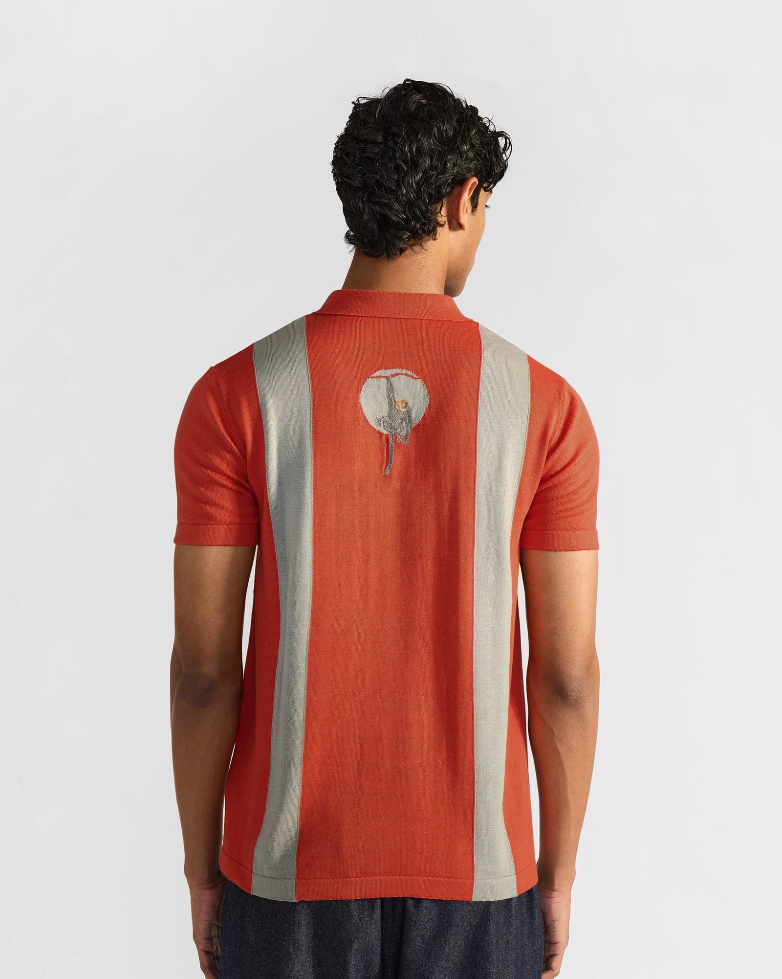 Bonnet Polo - Striped Embroidered Cotton Knit Regular Fit - Image 2