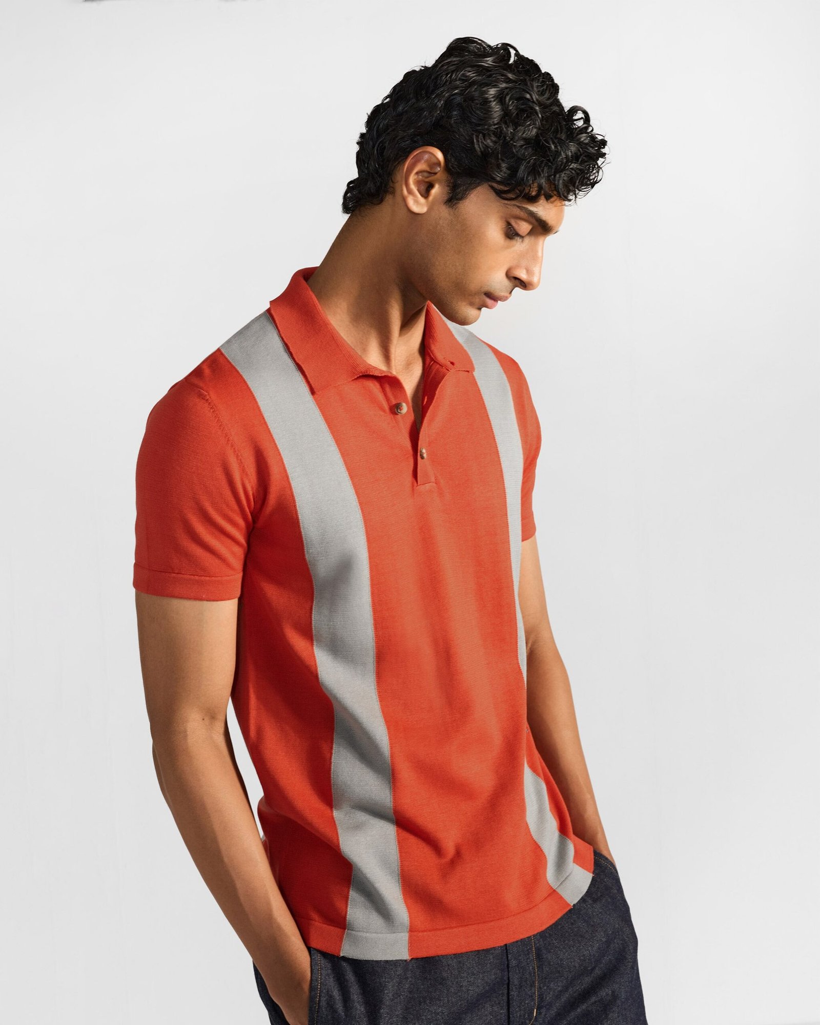 Bonnet Polo - Striped Embroidered Cotton Knit Regular Fit - Image 3