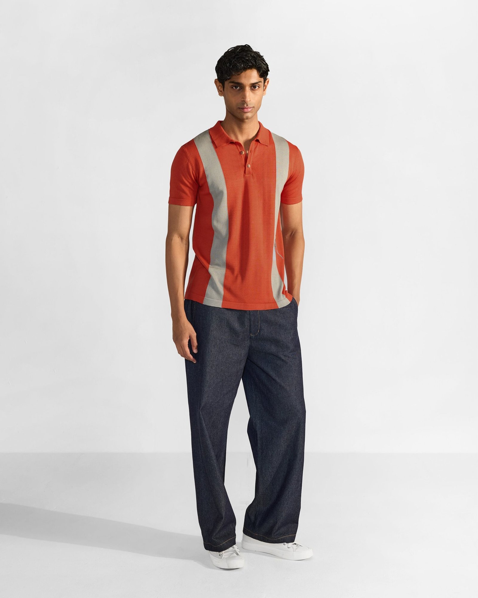 Bonnet Polo - Striped Embroidered Cotton Knit Regular Fit - Image 11