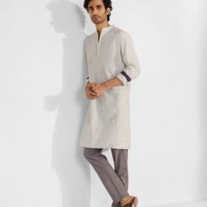 Astral Kurta - Navy & Ivory Embroidered