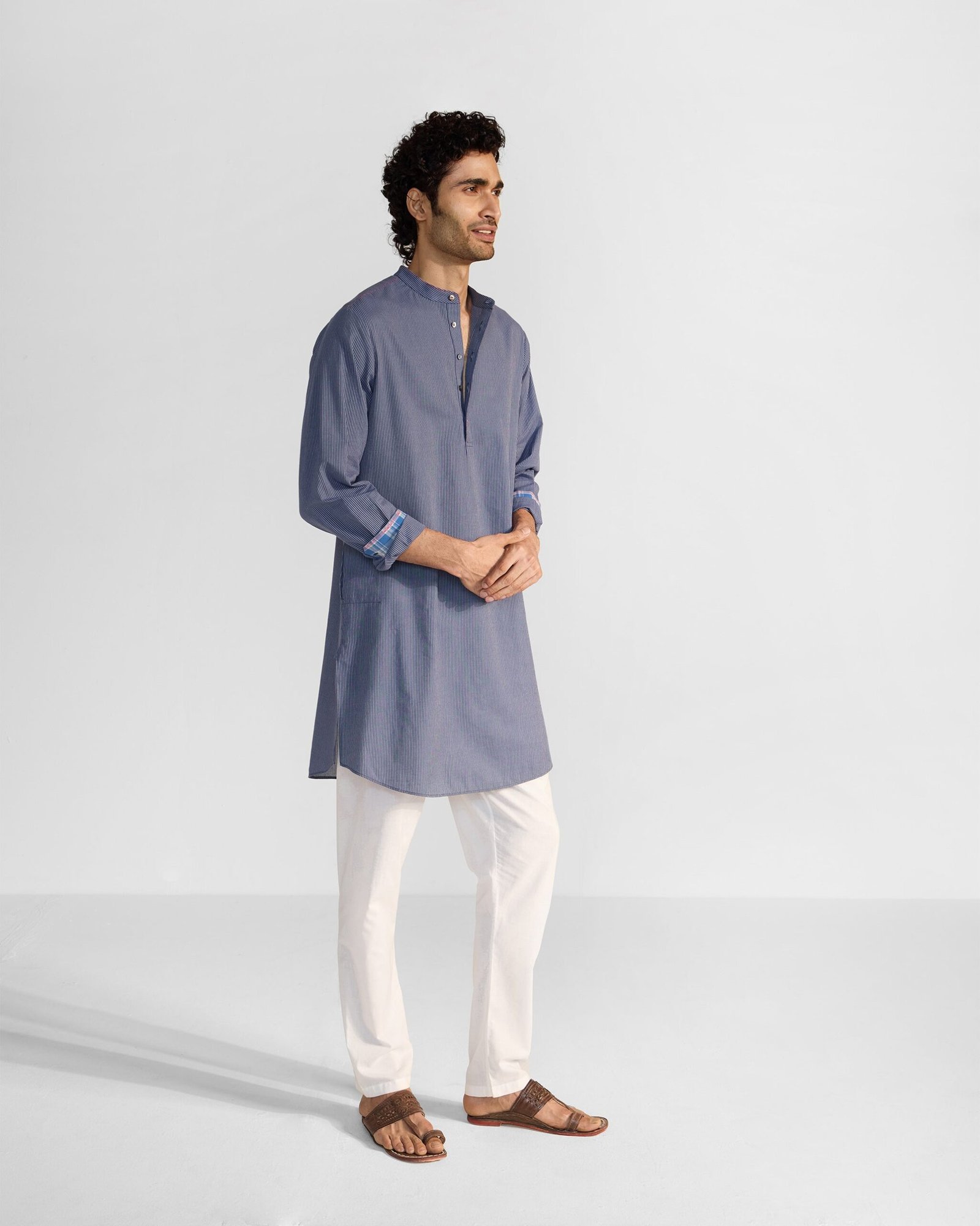 Nysa Kurta - Navy & White Stripes - Image 2