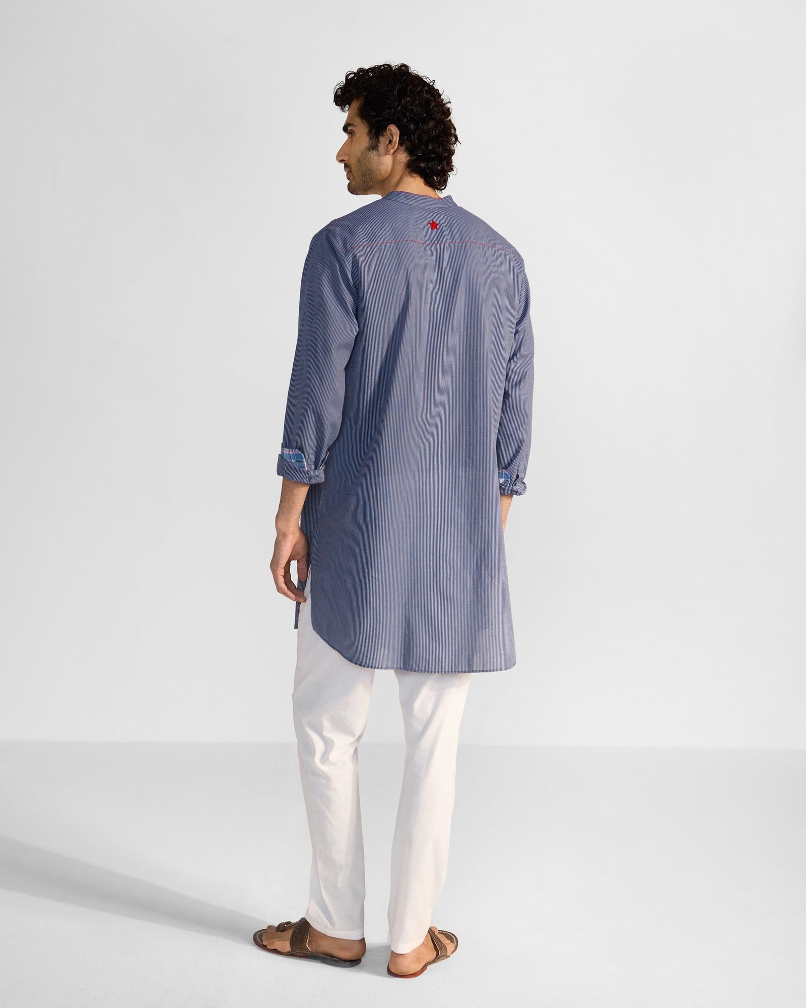 Nysa Kurta - Navy & White Stripes - Image 3