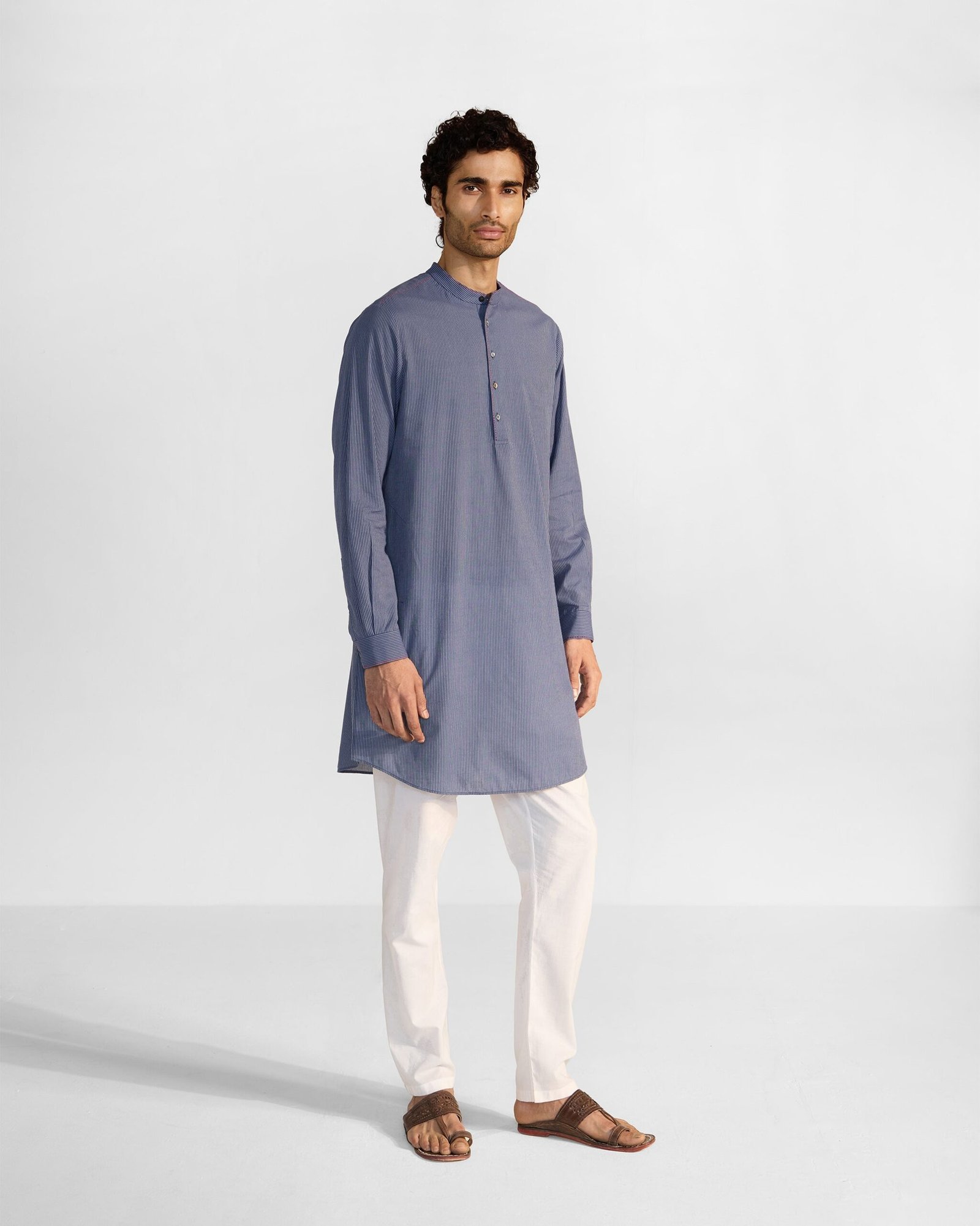 Nysa Kurta - Navy & White Stripes - Image 8