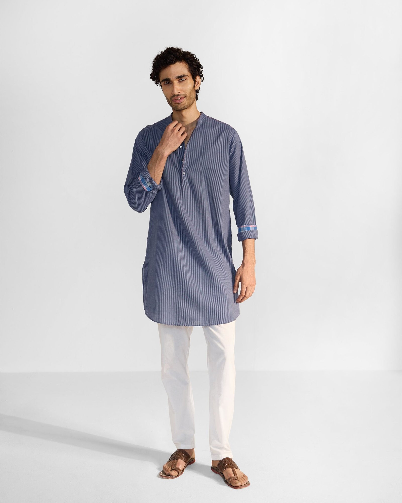 Nysa Kurta - Navy & White Stripes - Image 9