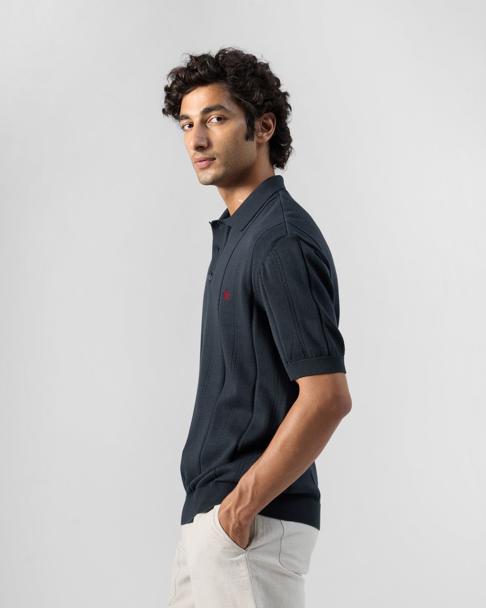 Midnight Polo T-Shirt - Cotton Knit Regular Fit - Image 2
