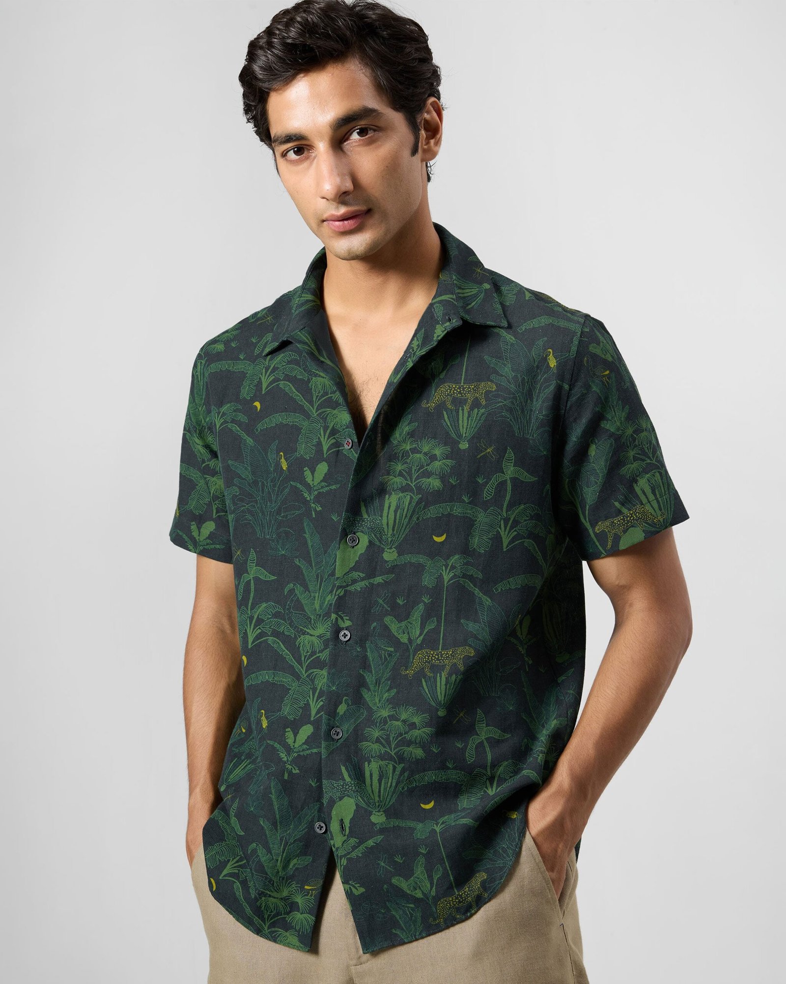 Half Sleeve Shirt - Cotton Linen Classic Fit