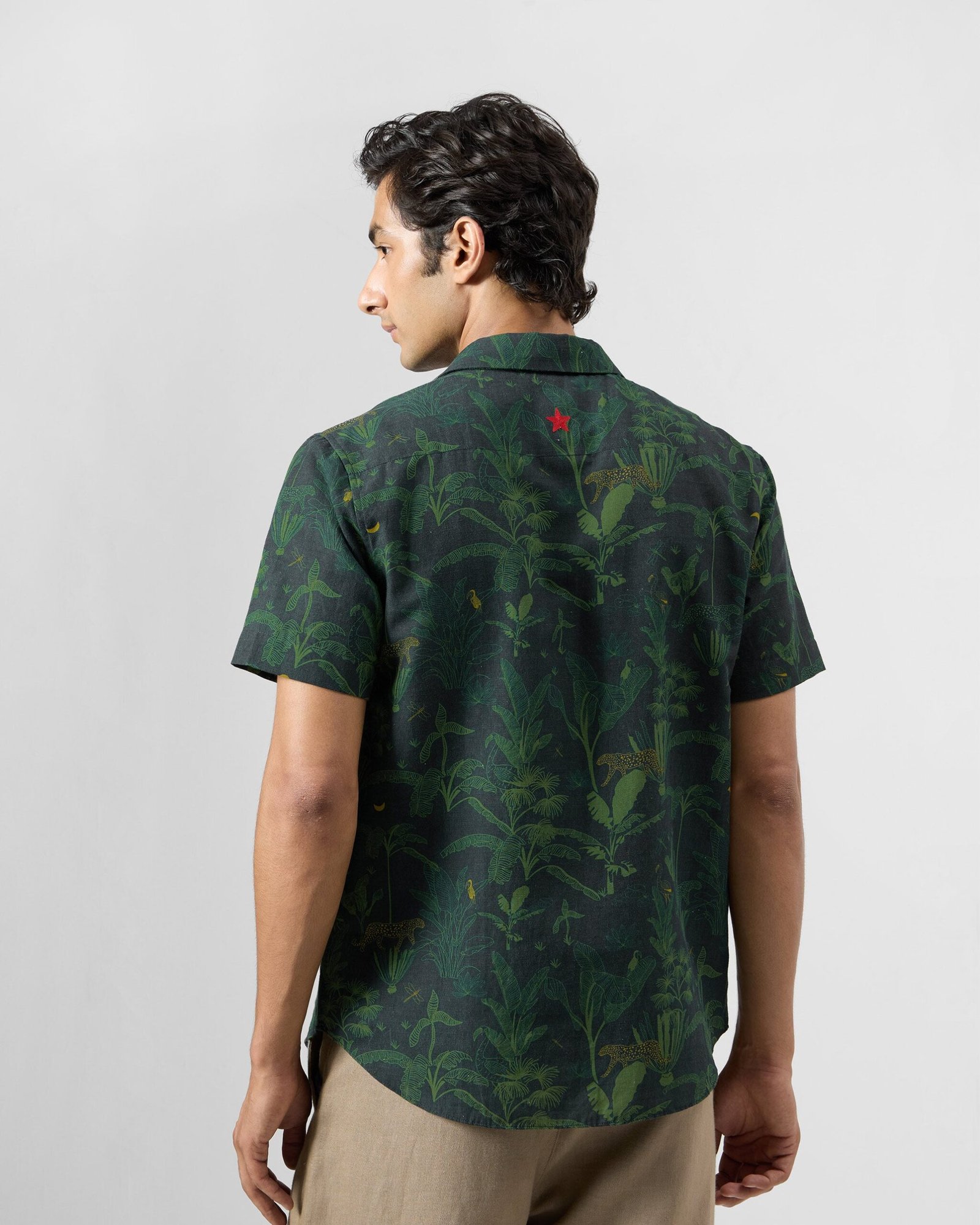 Half Sleeve Shirt - Cotton Linen Classic Fit - Image 5